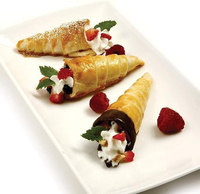 10 Pack Large Cream Horn Forms 5-inch, Non-stick Horns Pastry Mould Croissant Baking Forms for Baking Croissants Bead, Chocolate Croissant, Brioche Rolls, Ice Cream Cone Party Dessert