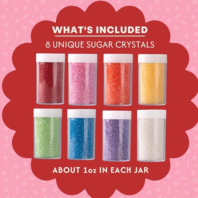 Sweets Indeed Rainbow Sanding Sugar 8-Pack Set – Red Pink Orange Yellow White Green Blue and Purple Decorating Sugar Crystals for Baking & Decorating Cupcakes, Cookies, Cakes & Desserts – 9.02 ounces