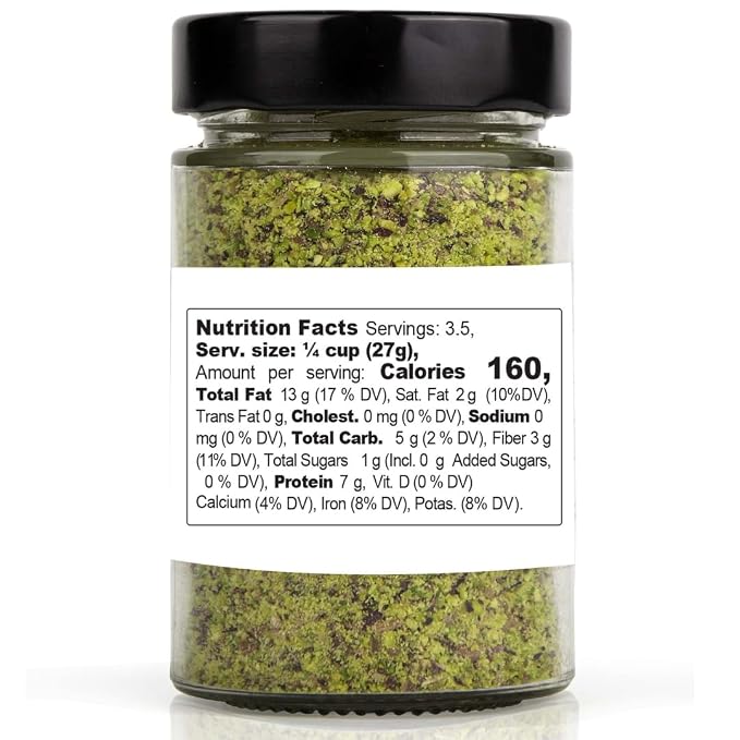 GUSTO ETNA Pistachio Flour, Sicilian Fine Chopped Pistachio Flour 2.8 oz | Ground Pistachio Powder for Baking and Desserts, Gluten-Free, High-Protein, Vegan, Non-GMO, Product Bronte, Italy