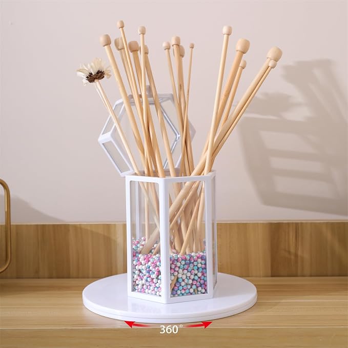 9 inch Small Lazy Susan Turntable Acrylic Ball Bearing Rotating Tray for Spice Rack Table Cake Kitchen Pantry Decorating Bathrooms, 30-lb Load Capacity (360˚ Rotation) – White