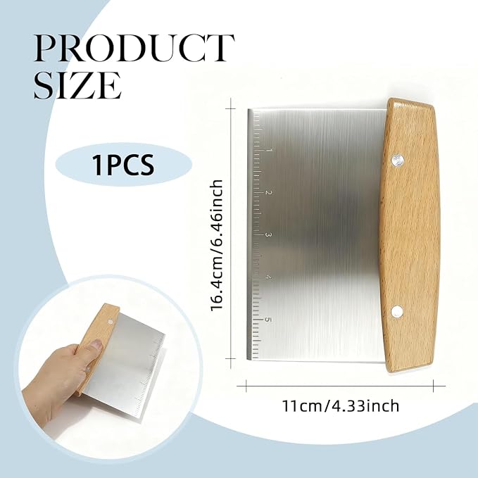 Solala Griddle Scraper Compatible with Blackstone, Heavy Duty Stainless Steel Grill Scraper,Dough Scraper Cutter for Bread and Pizza Cutter, Griddle Scraper Chopper Multipurpose Kitchen Utensil