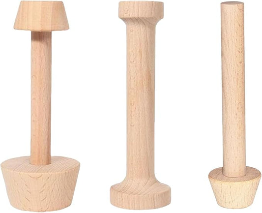 Tart Tamper Set,Wooden Double Side Pastry Tamper,Egg Tart Tamper,Cake Pastry DIY Tools for Egg Tart, Pasta, Cheesecakes and Dessert Baking(3 Pieces)