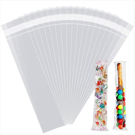 200 Pcs Cellophane Bags,3 X 9 Inch Self Sealing Clear Cellophane Bags Self Sealing Adhesive Gift Wrap,for Packaging Candies,Dessert,Bakery, Cookies, Chocolate,Party Party Decorations