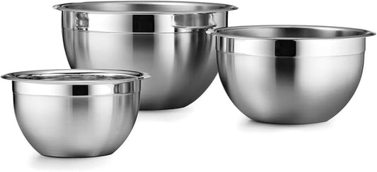 Tramontina Gourmet 3-Piece Stainless Steel Mixing Bowls Set, Ideal for Salads, Preparing and Serving, Dishwasher-Safe