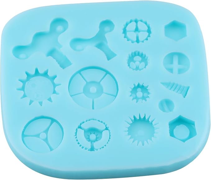 Steampunk Gear Fondant Molds Cogs Silicone Molds for Cake Decorating Cupcake Topper Chocolate Candy Gum Paste Polymer Clay