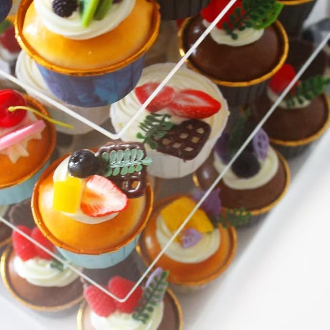 7 Tier Cupcake Stand for 100 Cupcakes, Cake and Cupcake Combo Dessert Tower Holder, Clear Acrylic Cupcake Riser, Large Pastry Cupcake Display for Birthday Wedding Party…