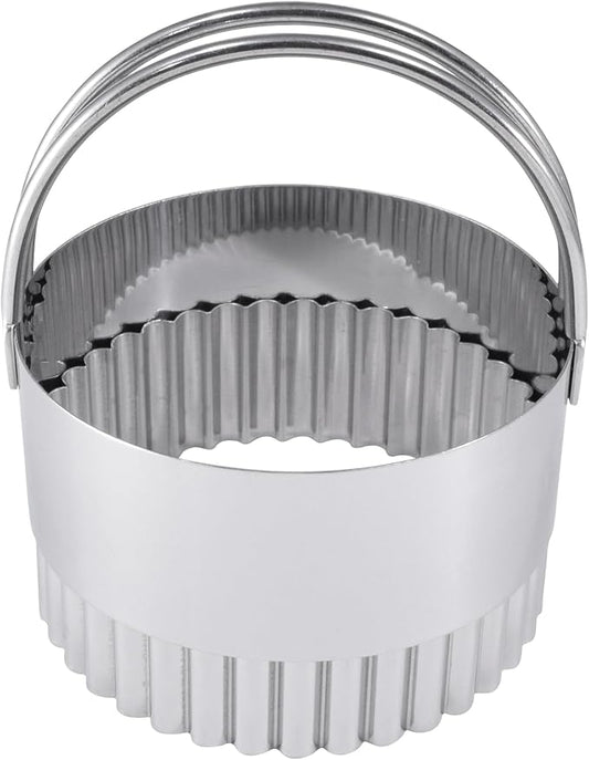 R&M International Stainless Steel 2-3/4" Round Fluted Biscuit Cutter with Handle, 1-Piece