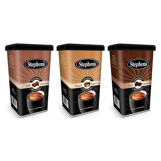 Stephen’s Gourmet Hot Cocoa Variety Pack, Peanut Butter Cup, Milk Chocolate and Dark Chocolate Hot Chocolate Drink for Cozy Winter Beverages, 14 Ounce (Variety Pack)