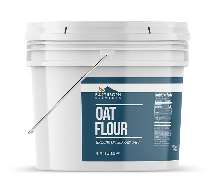 Earthborn Elements Oat Flour 2 Gallon Bucket, Gluten Free, Baking (9 Pound)