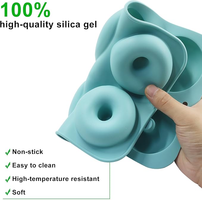 Non-Stick Doughnut Pan Set of 3 - Flexible Silica gel Baking Molds for Perfect Donuts, Cakes & Bagels, Dishwasher Safe, Just Pop Out for Easy Release, BPA-Free & Odorless（Multiple styles）