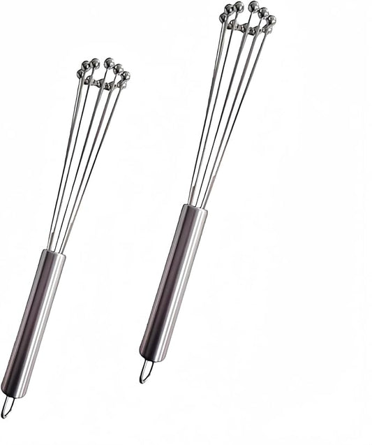 2 Pieces 10.23inch Stainless Steel Ball Whisks,Durable Manual Egg Beater, Whisk Set for Cooking,Cream whisk, kitchen baking tool,Dishwasher Safe