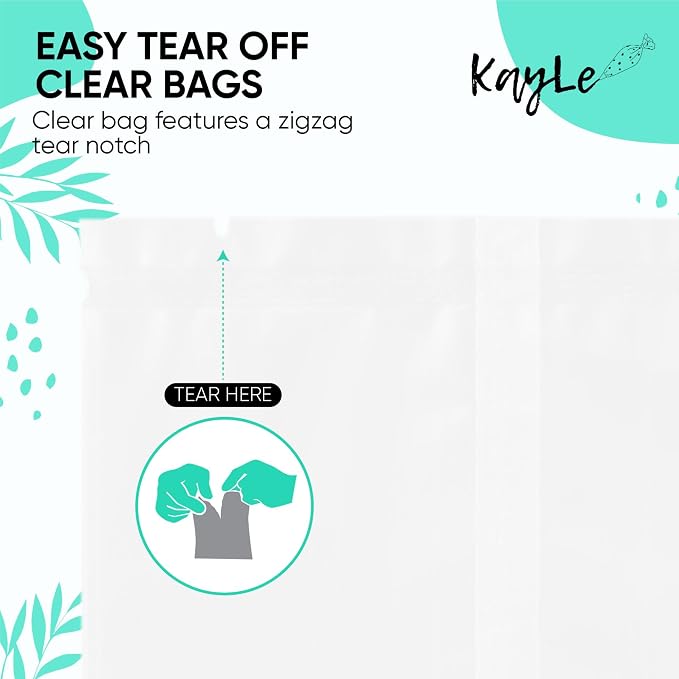 KayLe 4.3 x 5.9 Clear Treat Bags, 100 Count Heat Sealable PET Cookie Bags, Bakery Packaging Bags for Cookies, Candy & Snacks | 4.3 x 5.9 Clear 100