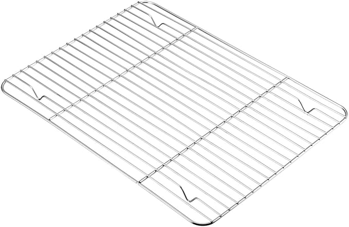TeamFar Baking Sheet with Rack Set, Stainless Steel Baking Pan Tray Cookie Sheet with Cooling Rack, Non Toxic & Healthy, Easy Clean & Dishwasher Safe