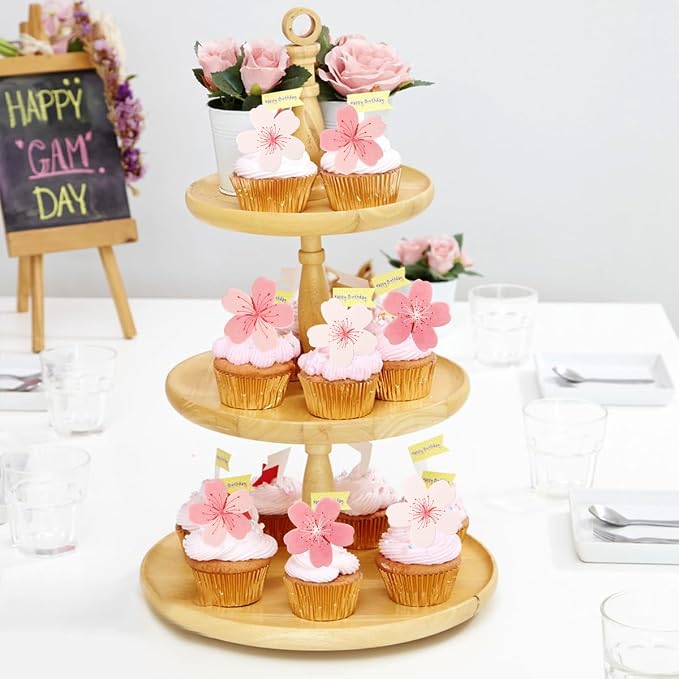 60 Pcs Edible Flowers Cake Cupcake Toppers Decorations Floral Cake Decoration Birthday Wedding