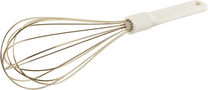 Cream & Gold Silicone Coated Balloon Wire Whisk, Rust Resistant Durable Kitchen Mixer for Cooking Baking, Dishwasher Safe, 2026 Home Essential