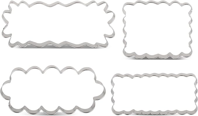 LILIAO Scalloped Edge Cookie Cutter Set, Stainless Steel (Scalloped Edge 4-Piece Set)