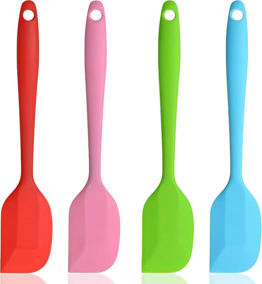 Silicone Spatula, 11 inch Large Rubber Spatulas Heat Resistant Non-Stick Flexible Kitchen Spatulas with Stainless Steel Core Scraper for Cooking, Baking, Mixing Tool (4-Piece)