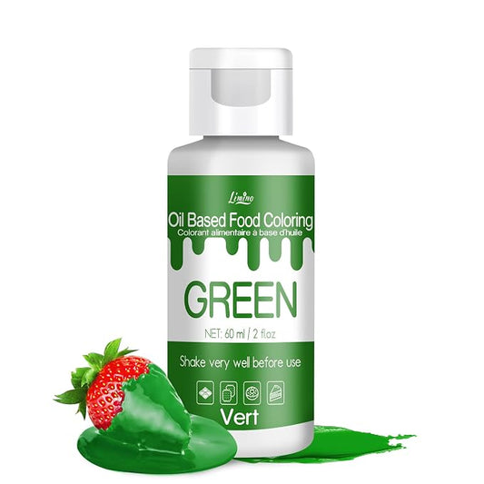Oil Based Food Coloring for Chocolate - Vivid Food Coloring Set for Candy Melts, Baking, Cake Decorating, Fondant - Fat Soluble Food Color Dye for Icing, Cookie, Crafts - 2 fl.oz / 60ml Bottles (Green)