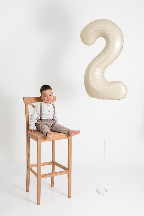 Cream 4 Balloon, Number Balloons 40 Inch, 4th Cream Party Decorations, Four Large Numbers for Party Decor, Number 4 Balloon