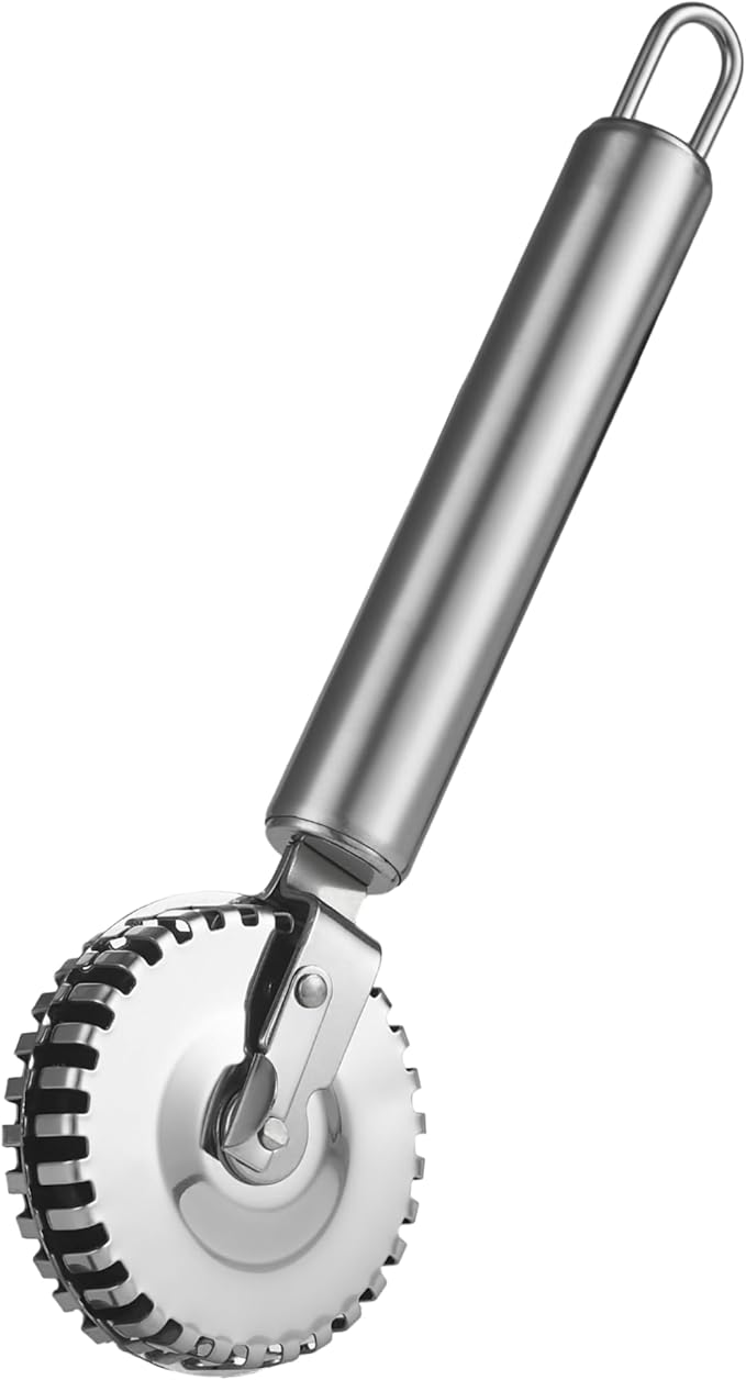 Pastry Crimper - Stainless Steel Ravioli Cutter for Kitchen - Pasta Wheel for Cutting, Sealing, and Crimping Fresh Pasta