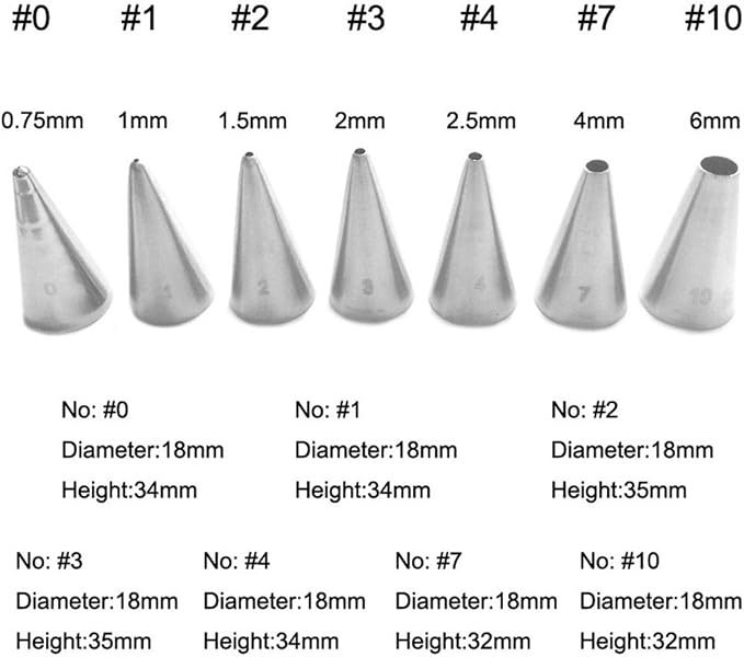 FantasyDay Cake Decorating Set, 7 Pieces Stainless Steel Icing Piping Nozzles Tips Kit - Christmas Holiday Birthday Anniversary Wedding Cupcakes Cakes Cookies Dessert Candy Pastry DIY Making Tools #6