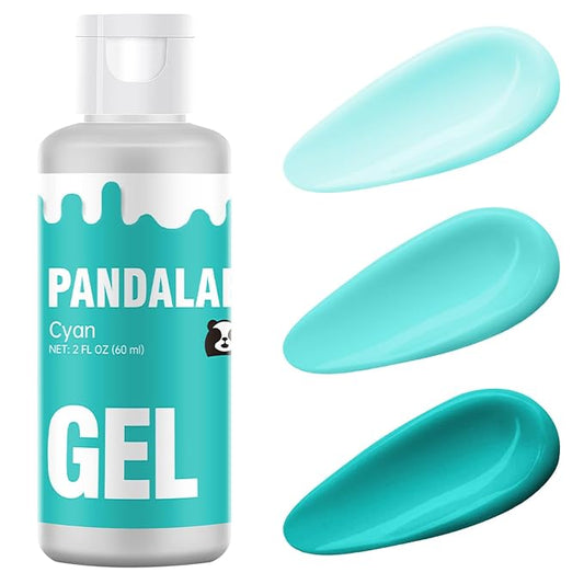 Cyan Gel Food Coloring - Pandalab 2 Ounce High Concentrated Food Dye for Baking, Cake, Cookie, Fondant, Icing, Easter Egg, Macaron, DIY Slime (60ml)