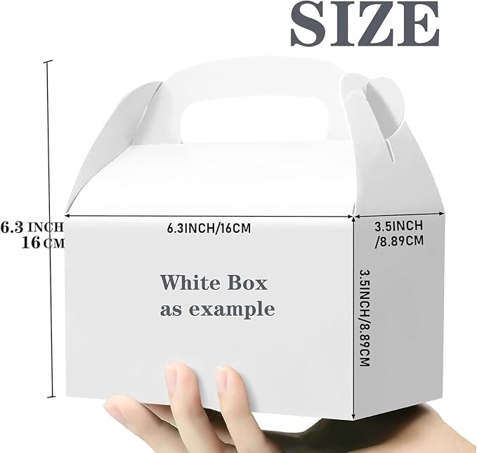 30Pcs Dark Red Party Favor Gift Boxes Gable Paper Treat Box | Goodie Candy Box Perfect for Birthday Babyshower or Any Fun Red Theme Party