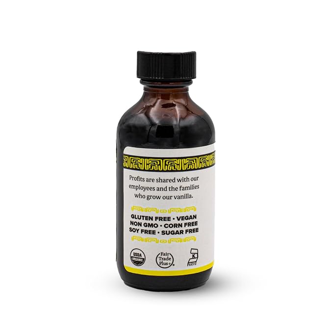 Singing Dog Vanilla Organic Pure Vanilla Extract, 2 fl oz (59ml) - USDA Organic, Non-GMO, Sugar-Free, Corn-Free - Allergen-Free USA Facilities, Kosher, Vegan