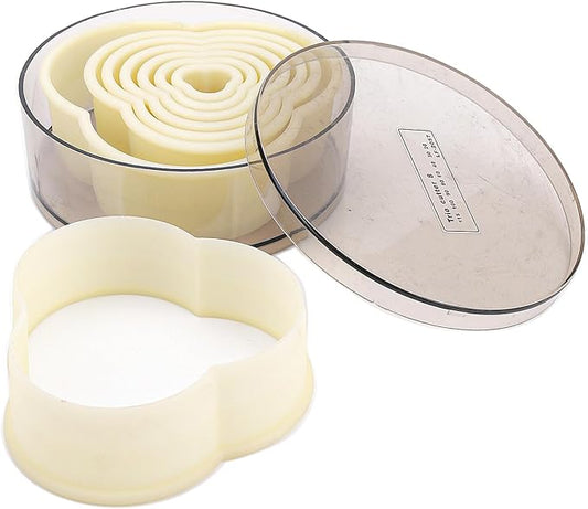 Multi-Shape Nylon Cookie Molds Round Square Star Plastic Geometry Biscuit Cutter Dough Mousse Bread Slicer DIY Bakery Utensils (Flat Three Petal)
