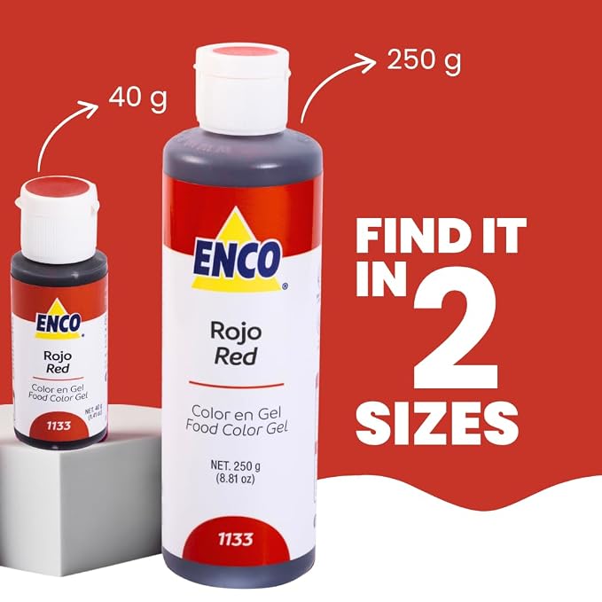 ENCO Food Coloring Gel Red 8.8 oz (250g) Concentrated, Vegan