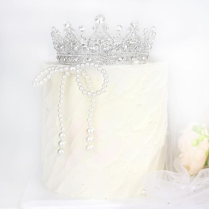 Silver Crown Cake Topper for Wedding Birthday Baby Shower Party Favors
