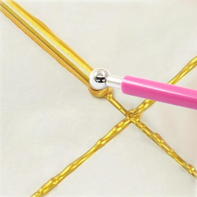 4Pcs Pink Ball Shaped Cake Dotting Tool, 8 Head Fondant Ball Tool Stainless Steel Modeling Ball Tool, Metal Ball Mold Tool for Cake Decoration, Sculpting, DIY