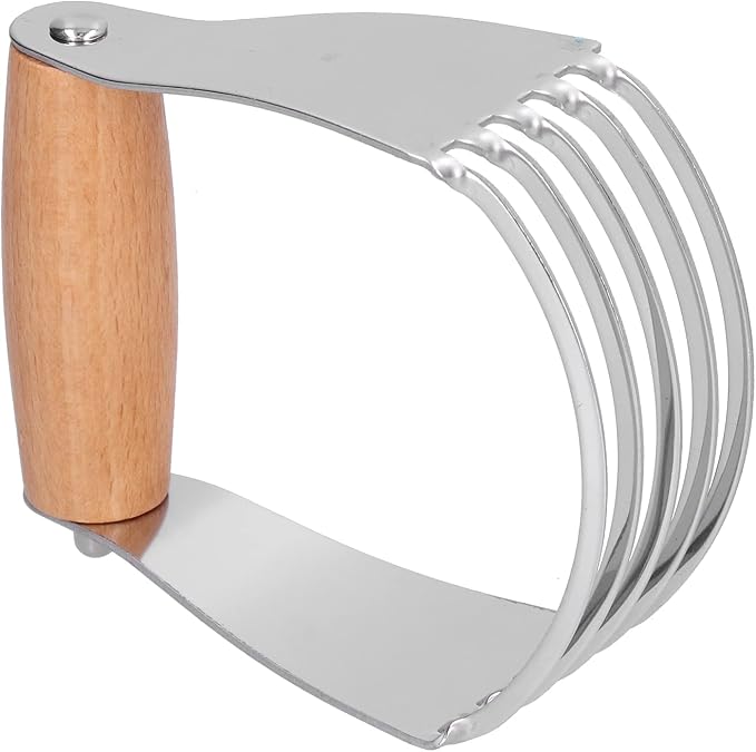 Pastry Cutter, Stainless Steel Dough Cutter, Pastry Blender with 5 Heavy Duty Blades and Comfortable Handle for Pastry Baking, Handle Length 7.5cm
