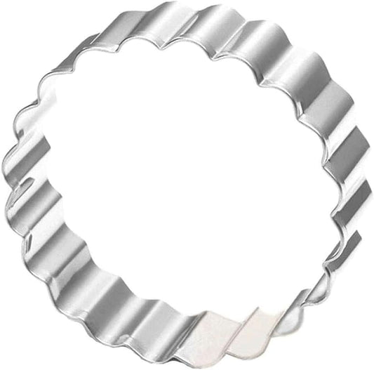 Fluted Circle Round Cookie Cutter Stainless Steel
