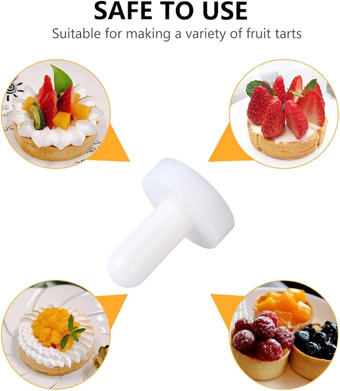 UPKOCH Tart Tamper and Pastry Presser, 2.75" Non-Stick Dough Shell for Mini Pie Crusts & Cheesecake Molds, Plastic Tamper Tool for 3" Muffin Pans & Heart-Shaped Tins