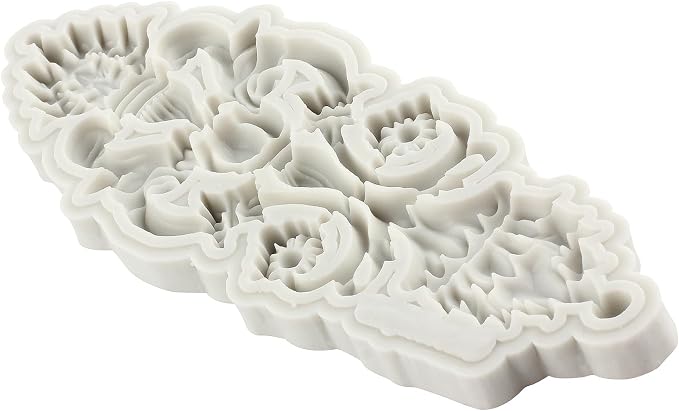 Baroque Style Curlicues Scroll Lace Silicone Fondant Molds Relief Flower Mold Filigree Mold For Cake Decorating Cupcake Topper Candy Chocolate Gum Paste Polymer Clay