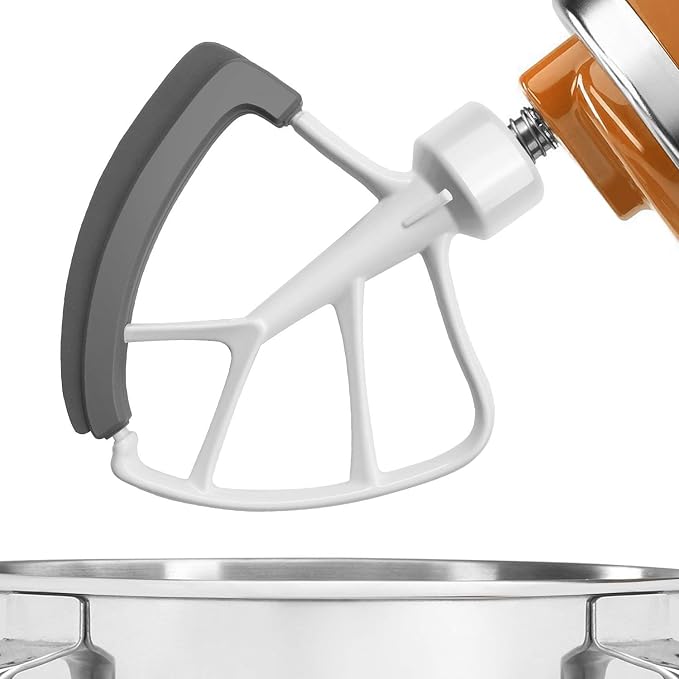 KITCHPOWER 4.5-5 Quart Flex Edge Beater for KitchenAid Tilt-Head Stand Mixers White