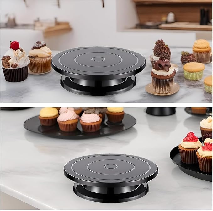 Cake Decorating Turntable,Cake Decorating Supplies Revolving (Black)