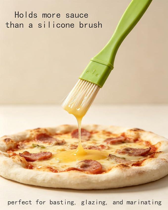 Pastry Brush-Basting Brush Food Grade for Cooking Baking BBQ | Heat Resistant 248° F Baster Brush, Non-Shed, Easy Clean, Dishwasher Safe, Ideal for Butter Oil Marinade Sauce