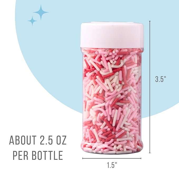 Sweets Indeed Sprinkles, 4 Pack, Edible Sprinkle Mix, Perfect for Cake Decorations, Baking, Ice Cream, Cookies, Cupcake Topper (Dye Free Sweetheart)