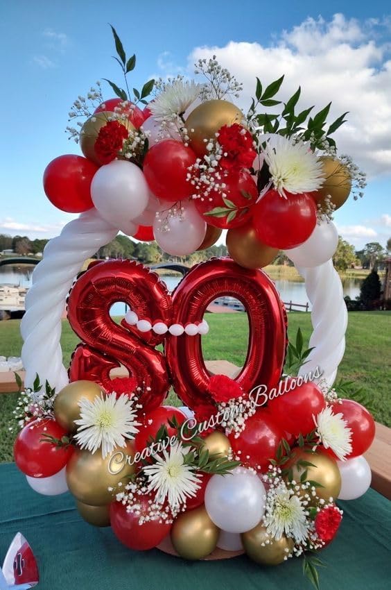 Red Number 8 Balloon 40 Inch, 8th Birthday Party Decorations for Children, Giant 8 Foil Balloon for Party Supplies