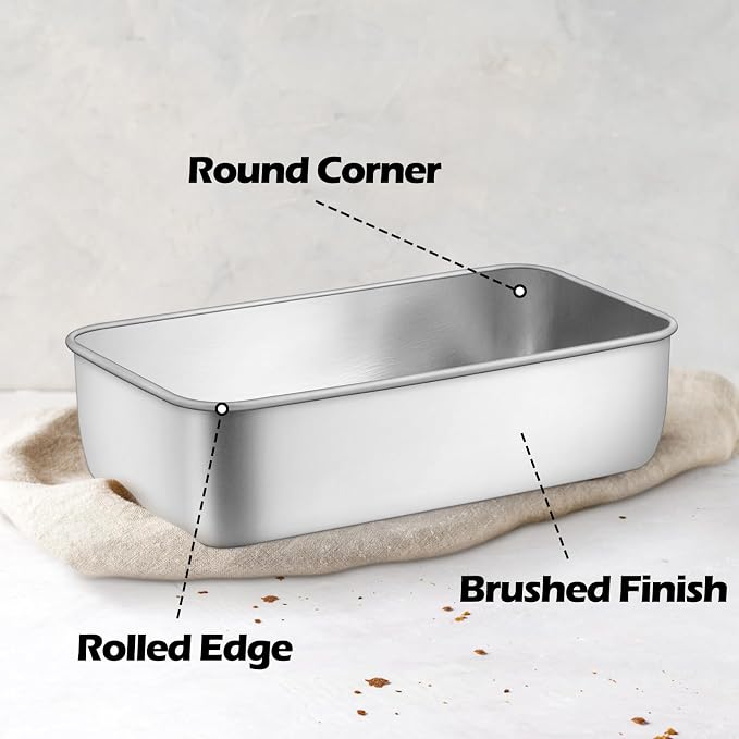 Leonyo 12 Pack 9x5IN Loaf Pans for Baking Bread, 9x5IN Stainless Steel Bread Loaf Pans Set for Homemade Meatloaf, Bananas, Brownies, Lasagnas, Dishwasher Oven Safe