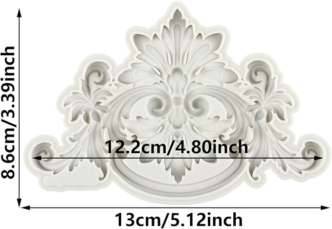 Baroque Fondant Mold Curlicues Scroll Lace Silicone Molds Filigree Mold For 3D Sculpted Cake Decorating Cupcake Topper Candy Chocolate Gum Paste Polymer Clay
