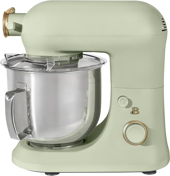 6 Quart Stand Mixer, 600W Tilt-Head Electric Kitchen Mixer with 12 Speeds, Stainless Steel Bowl, Dough Hook, Whisk & Beater, Multifunction Food Mixer (Sage Green)