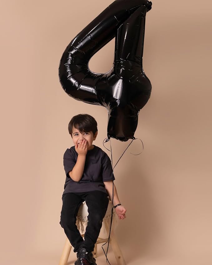 Black Number 16 Balloon 40 Inch, 16th Birthday Party Decorations for Children, Giant 16 Foil Balloon for Party Supplies