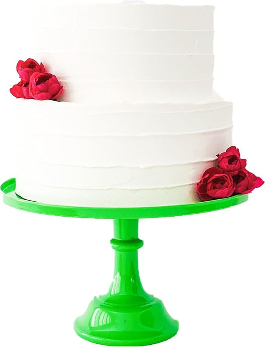 Sprinkles & Confetti 11" Green Melamine Cake Stand – Elegant Reusable Dessert Display for Weddings, Birthdays, Baby Showers & Brunches | Lightweight, Durable & Stylish Round Cake Plate for Parties