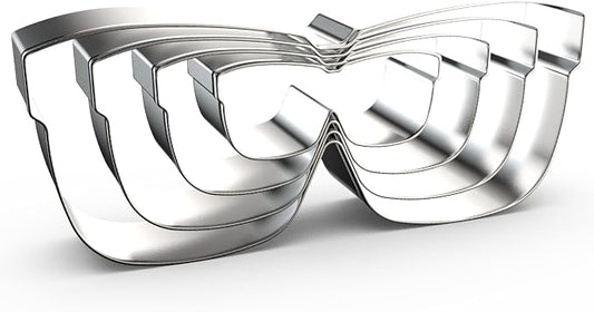 Glasses Sunglasses Cookie Cutter Set for Baking, 5/4/3/2 inch, 4 Piece, Stainless Steel