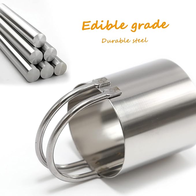 10Pcs Biscuit Cutter, Stainless Steel Cookie Cutter Set with Handles Biscuit Cutters for Baking, Sandwiches, Cakes Round and Square