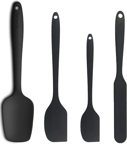 4 Pcs Silicone Spatula,Food Grade Rubber Spatula, Spatulas Silicone Heat Resistant, Used for Baking, Cooking, non Stick, Dishwasher Safe, BPA Free