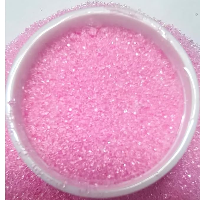 Senchanting Edible Crystal Pink Sanding Candy Pink Sanding Sugar Sprinkles for Cake Decorating Wedding Valentine's Day Party Baking Cupcake Cookie Ice Cream Decoration Supplies 90g/3.2oz